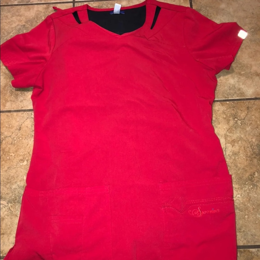Saphire Red Scrub Set